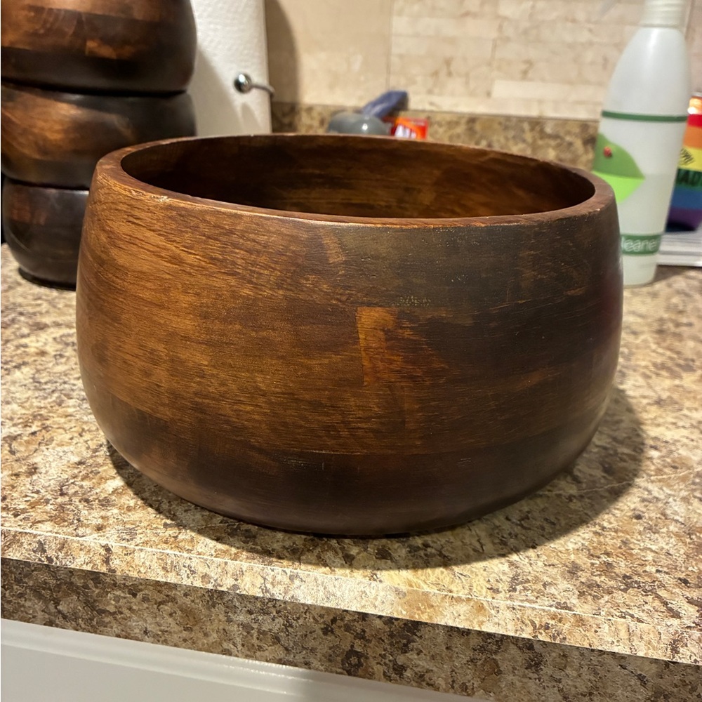 Vintage Wooden salad bowl set